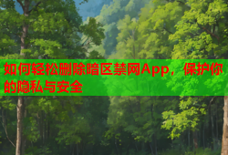 如何轻松删除暗区禁网App，保护你的隐私与安全