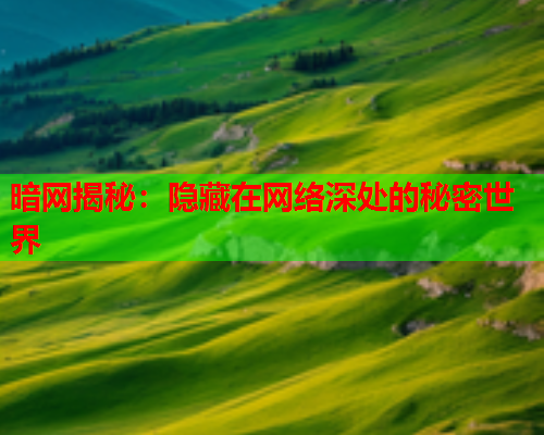 暗网揭秘：隐藏在网络深处的秘密世界