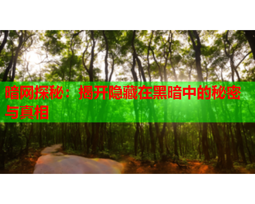 暗网探秘：揭开隐藏在黑暗中的秘密与真相