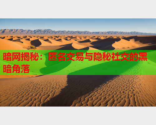 暗网揭秘：匿名交易与隐秘社交的黑暗角落